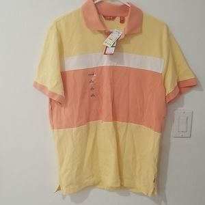 NWT Izod slim fit large polo (golden haze)